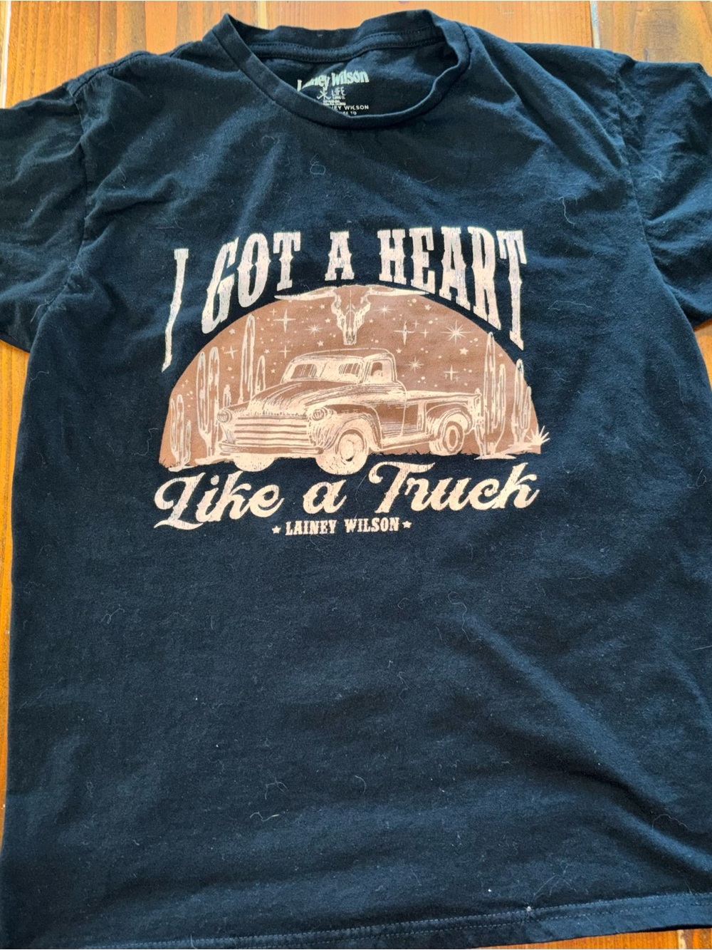 Lainey Wilson 'I Got a Heart Like a Truck' Black Graphic Tee